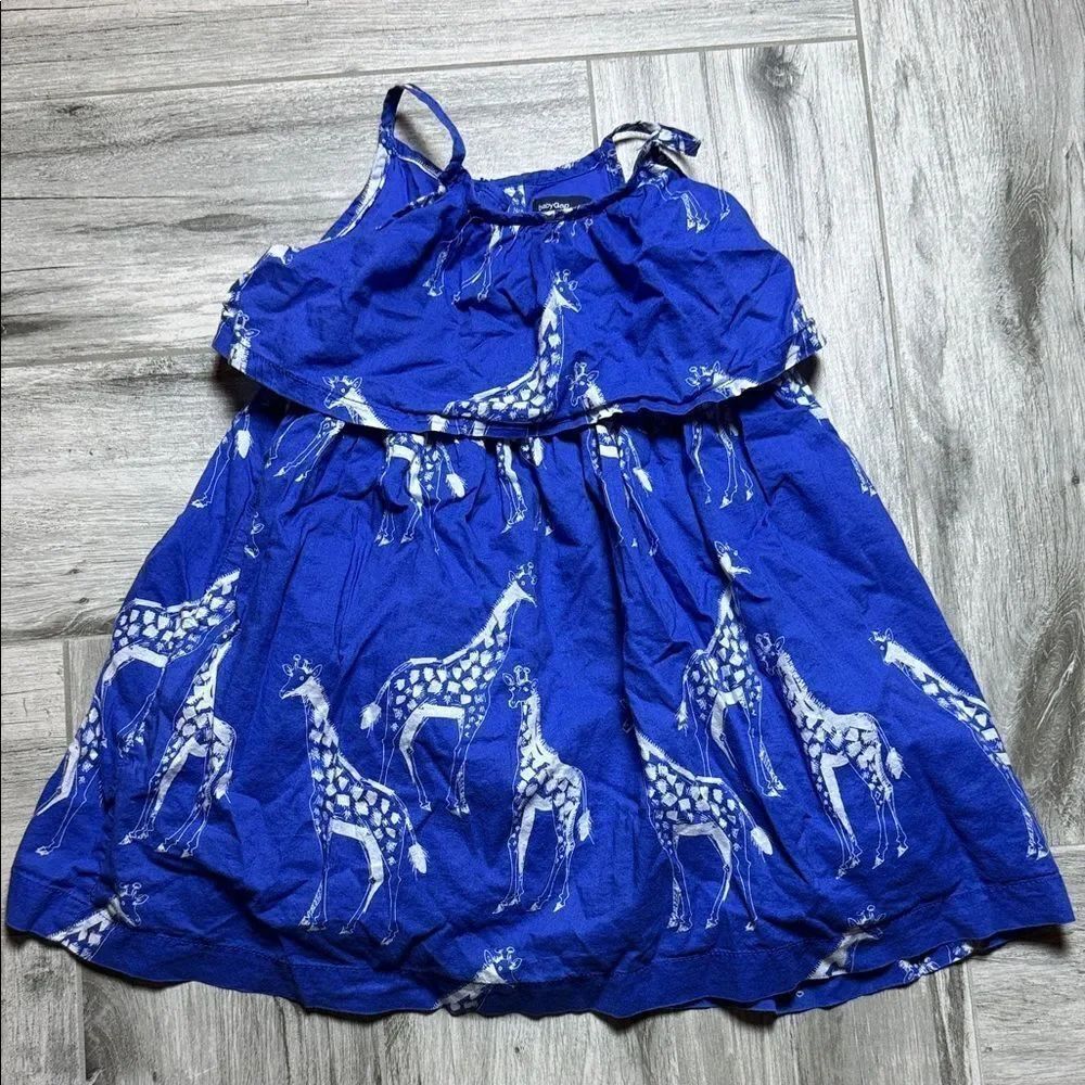 GAP Toddler Blue Dress with Giraffe Animal Print